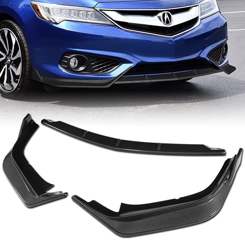ABS Plastic 3PCS STP-Style Front Bumper Lip 2016 2017 2018 Acura ILX Sedan