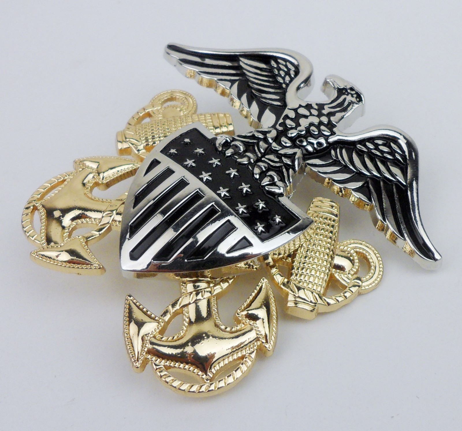 US USN Navy Cap Hat Badge Pin Alloy