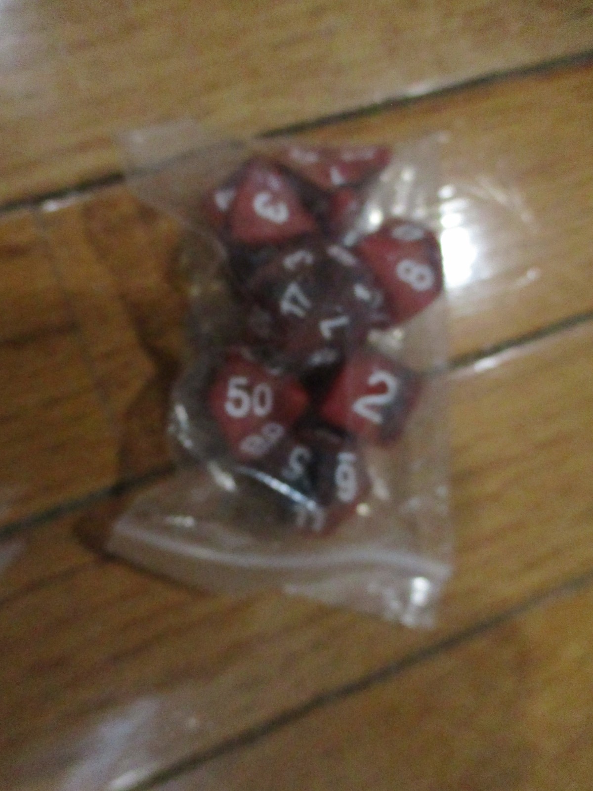 7 Piece Polyhedral Resin Dice Set Dark Red w/White