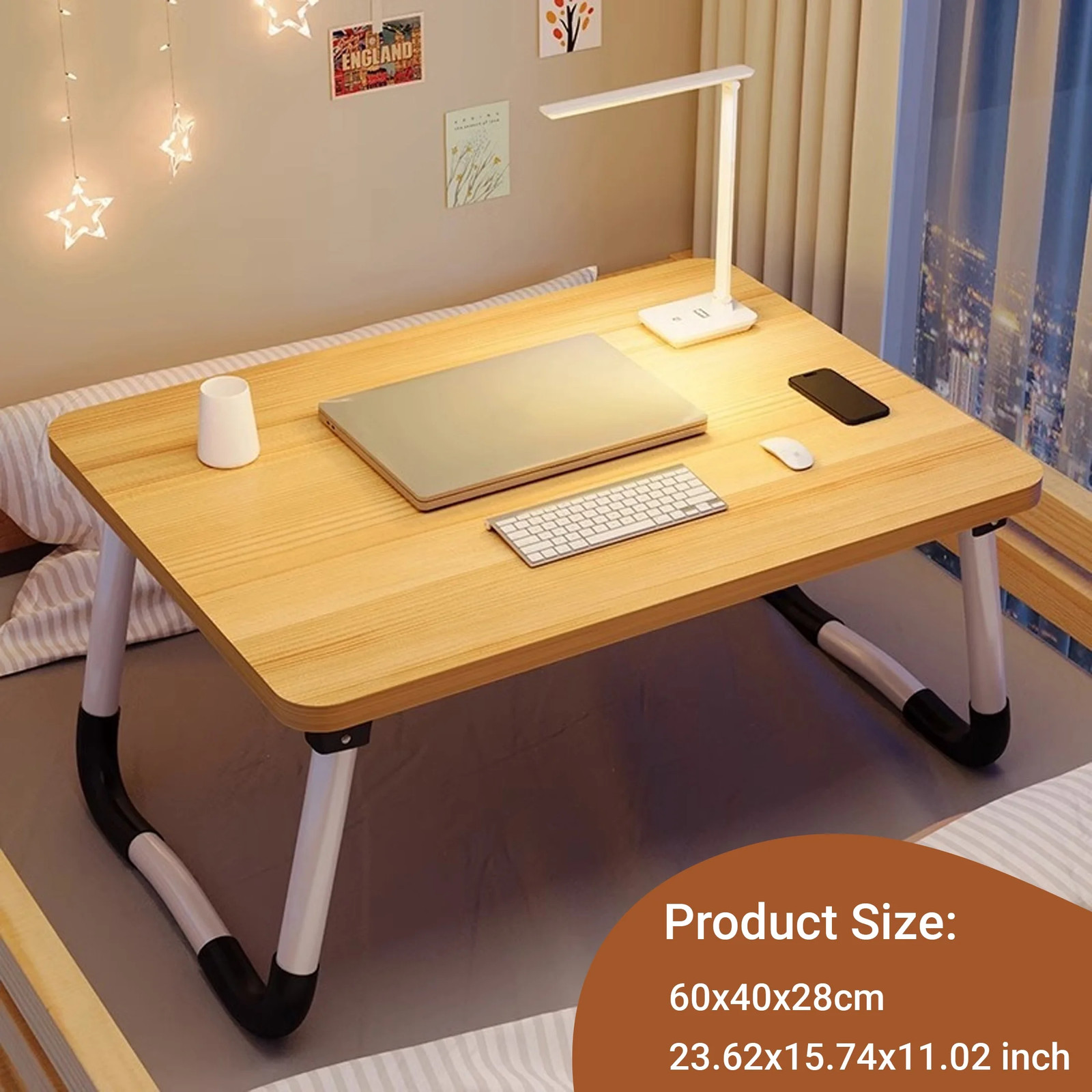 Lap Desk Foldable 23.6 Inch Portable Bed Table