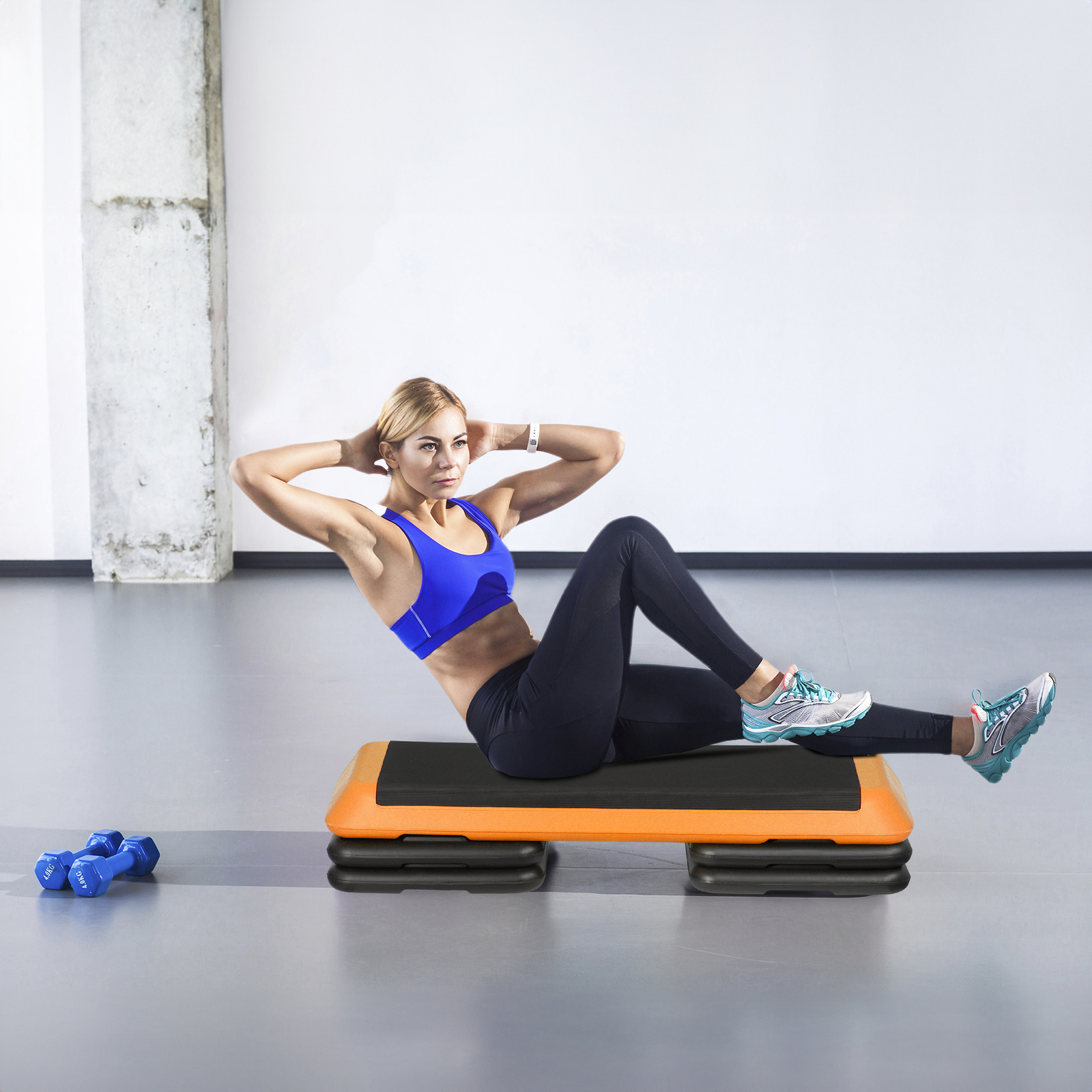 43.1'' Adjustable Aerobic Step Platform with 4 Riser for Exercise Workout