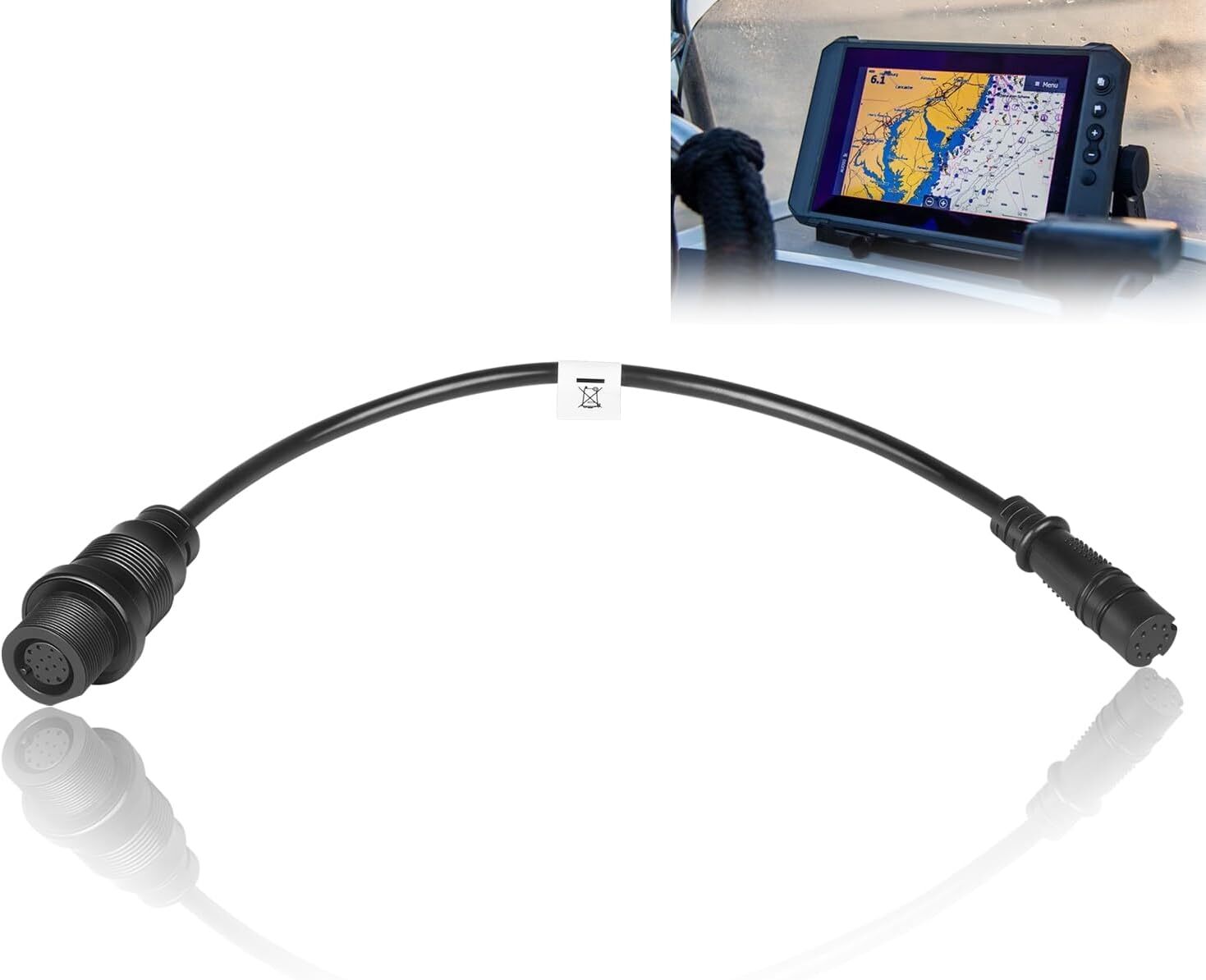 for Lowrance 1852078 DSC(Dual Spectrum Chirp) Adapter Cable/MKR-DSC-15