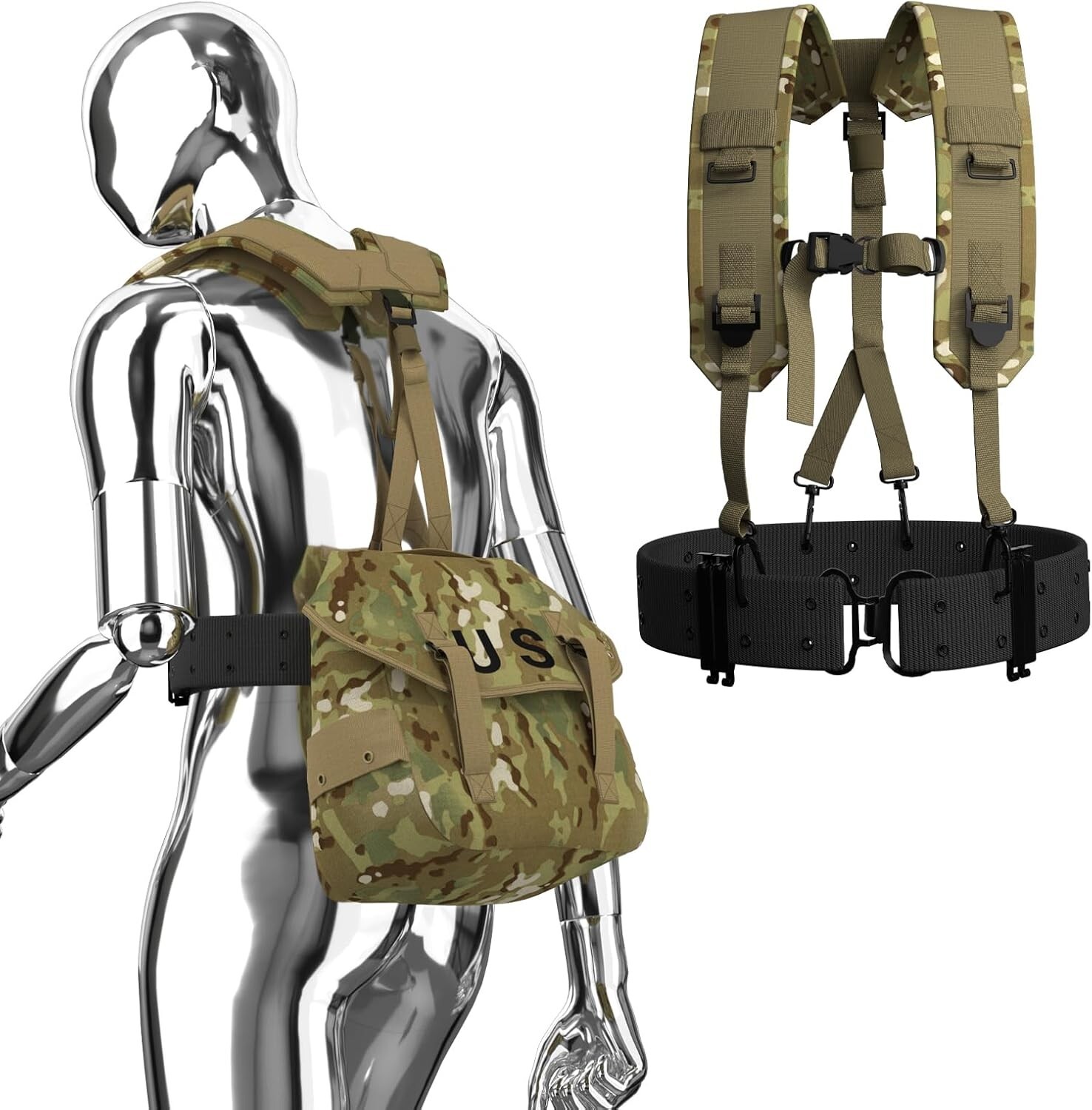 ALICE Yoke Harness Capricorn Camo w/ Butt Pack Tactical Waist Rig Load System