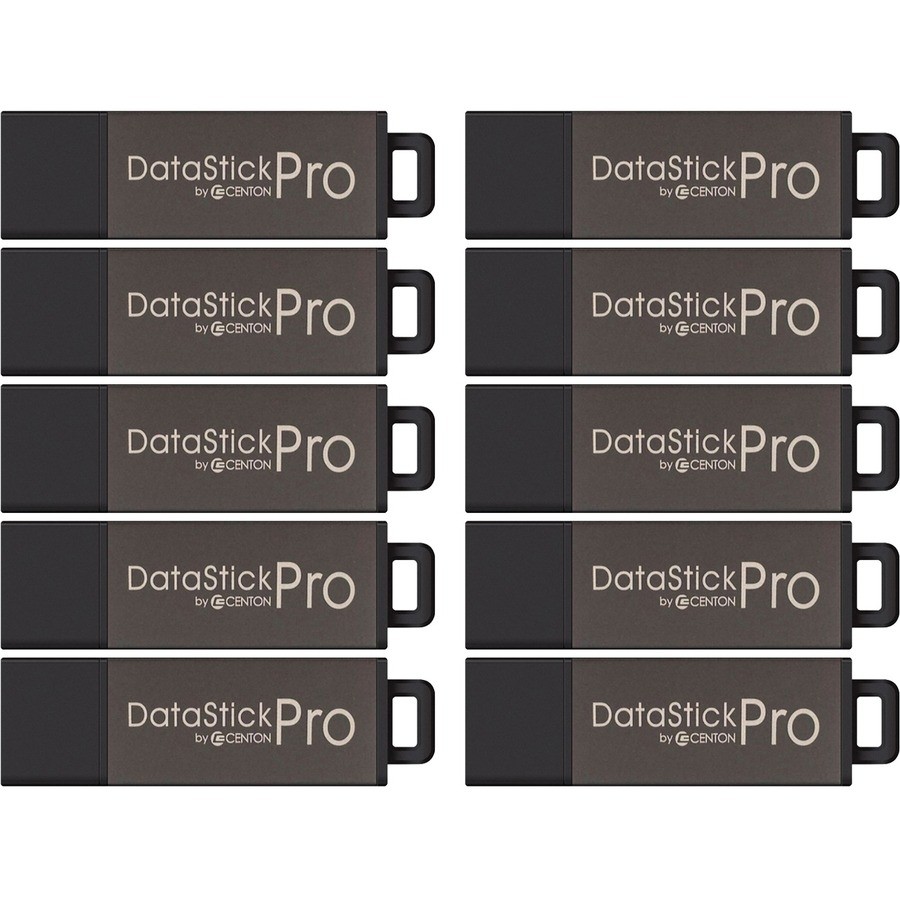 DataStick Pro USB 2.0 Type A Flash Drive 16 GB Gray 10/Pack DSP16GB10PK