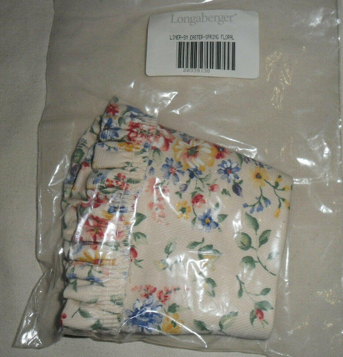 Longaberger Small Easter Basket Fabric Liner Spring Floral #20339138 NEW