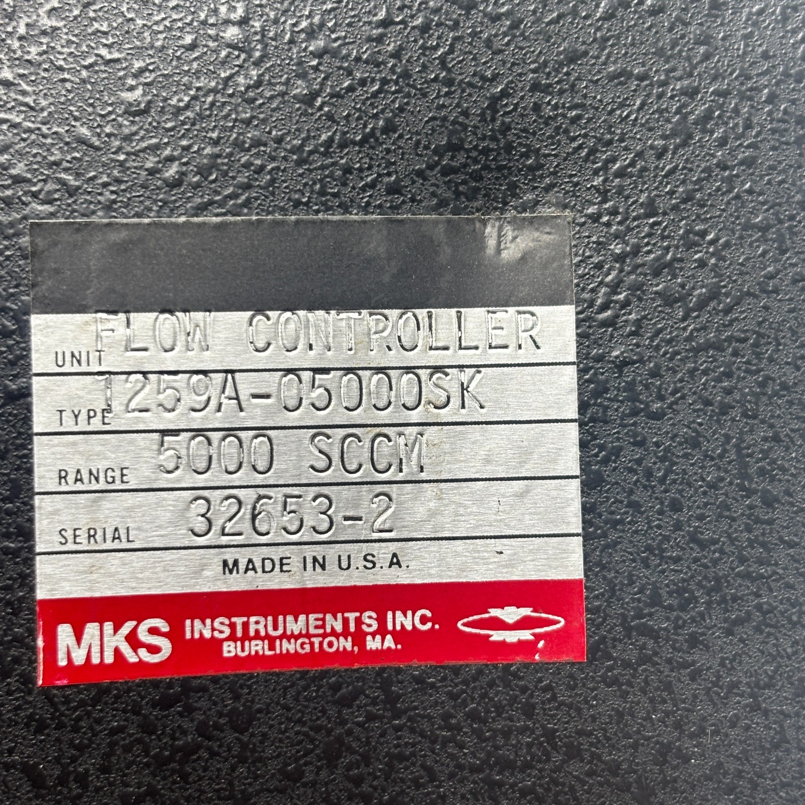 MKS INSTRUMENTS 1259A-05000SK MASS FLOW CONTROLLER 5000 SCCM MADE IN USA 🎯