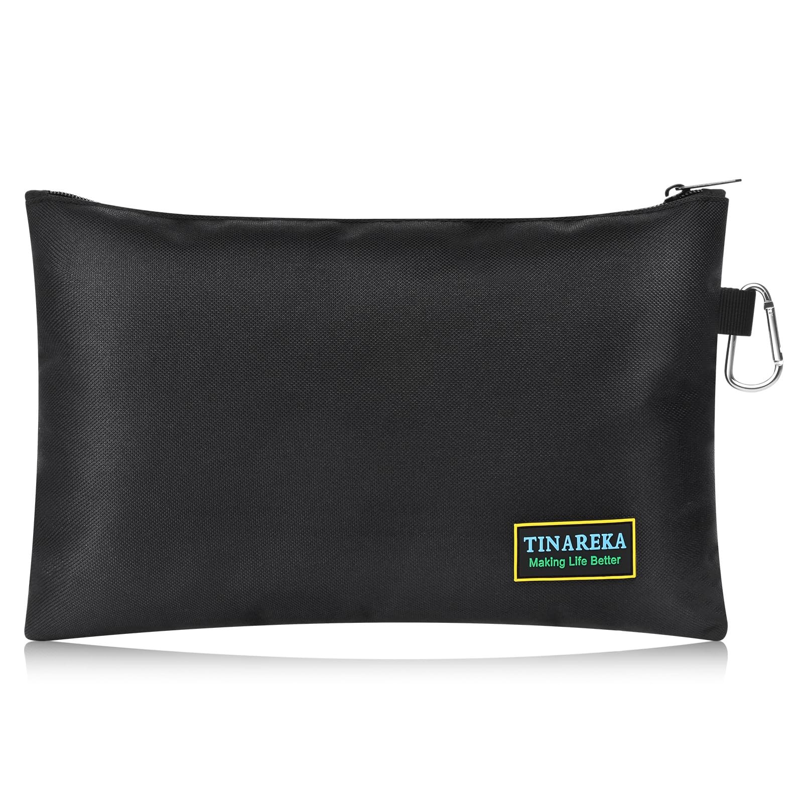 TINAREKASmall Tool Pouch Bag with Zipper - 11.8 x 0.2 x 7.9 inches, Black