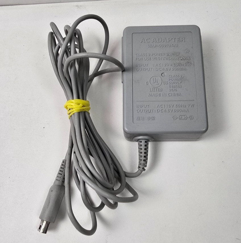 Official OEM Nintendo WAP-002 AC Adapter Charger Power Supply Cable Works
