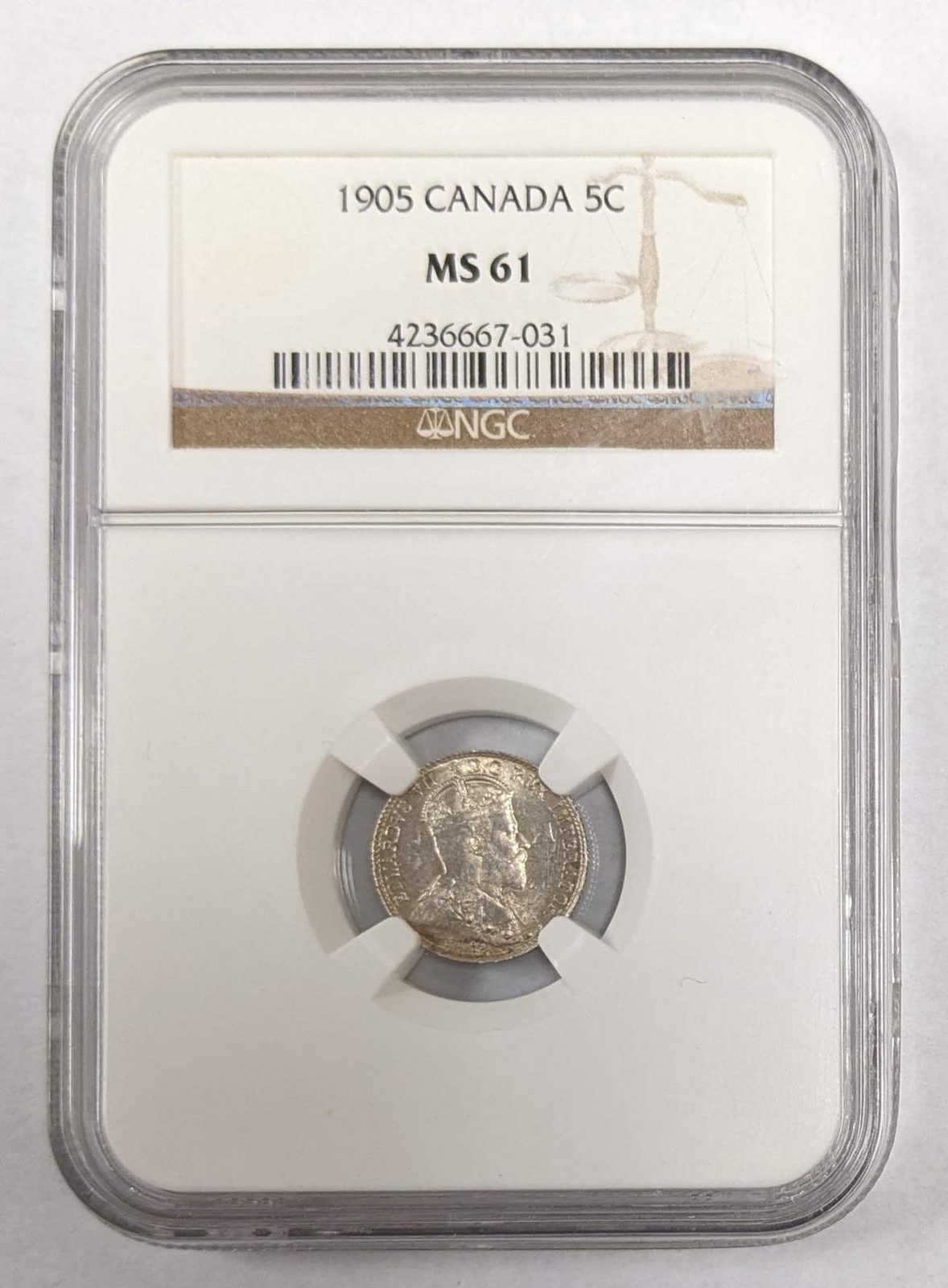 1905 Canada 5c NGC MS 61