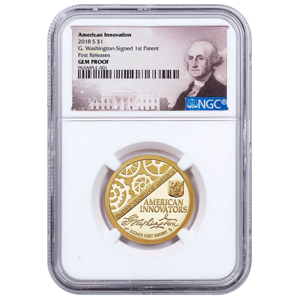 2018-S American Innovation Washington-Signed First Patent Commemorative Clad
