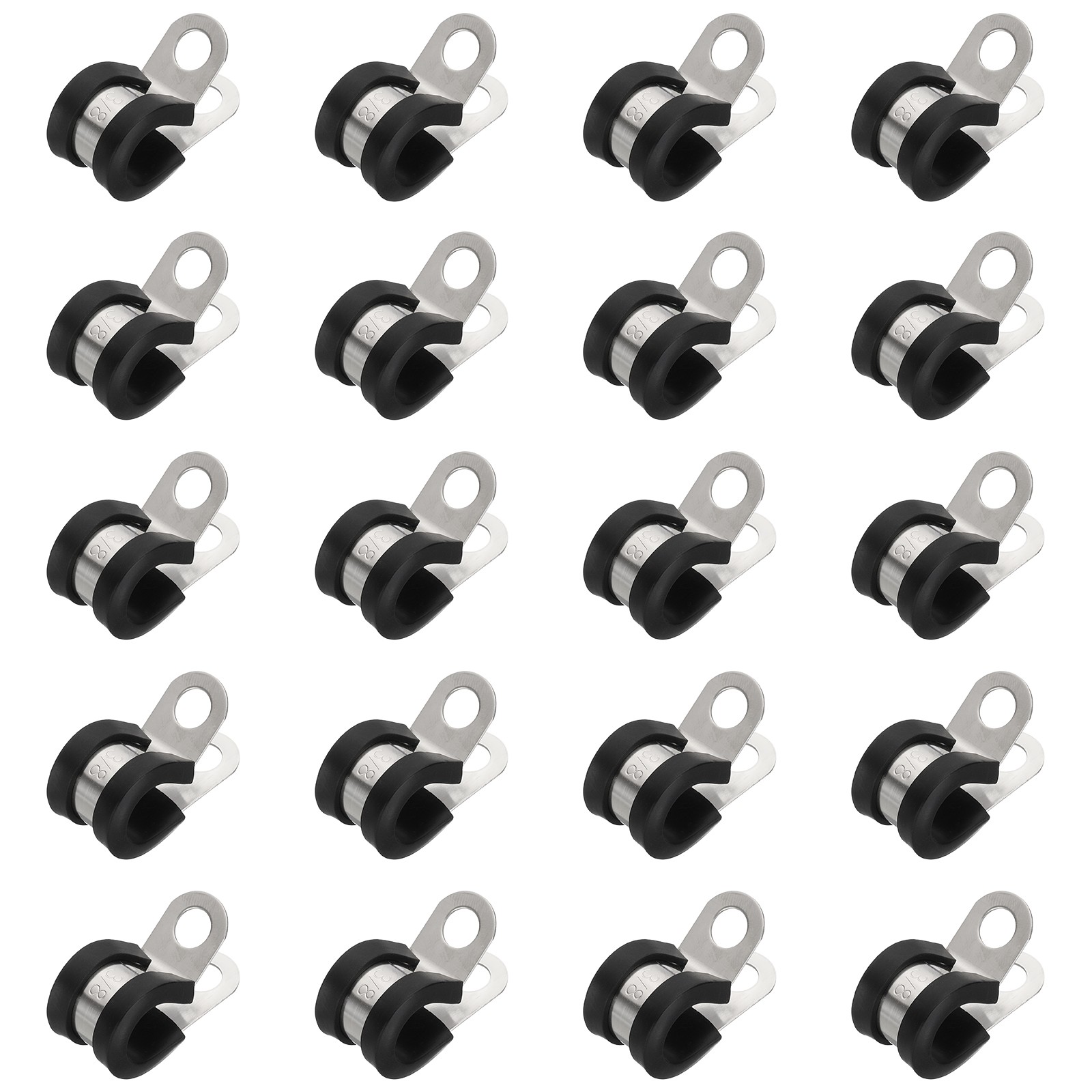 20Pcs 3/8" Cable Clamps Stainless Steel Conduit Clamp Cable Rigid Pipe Strap