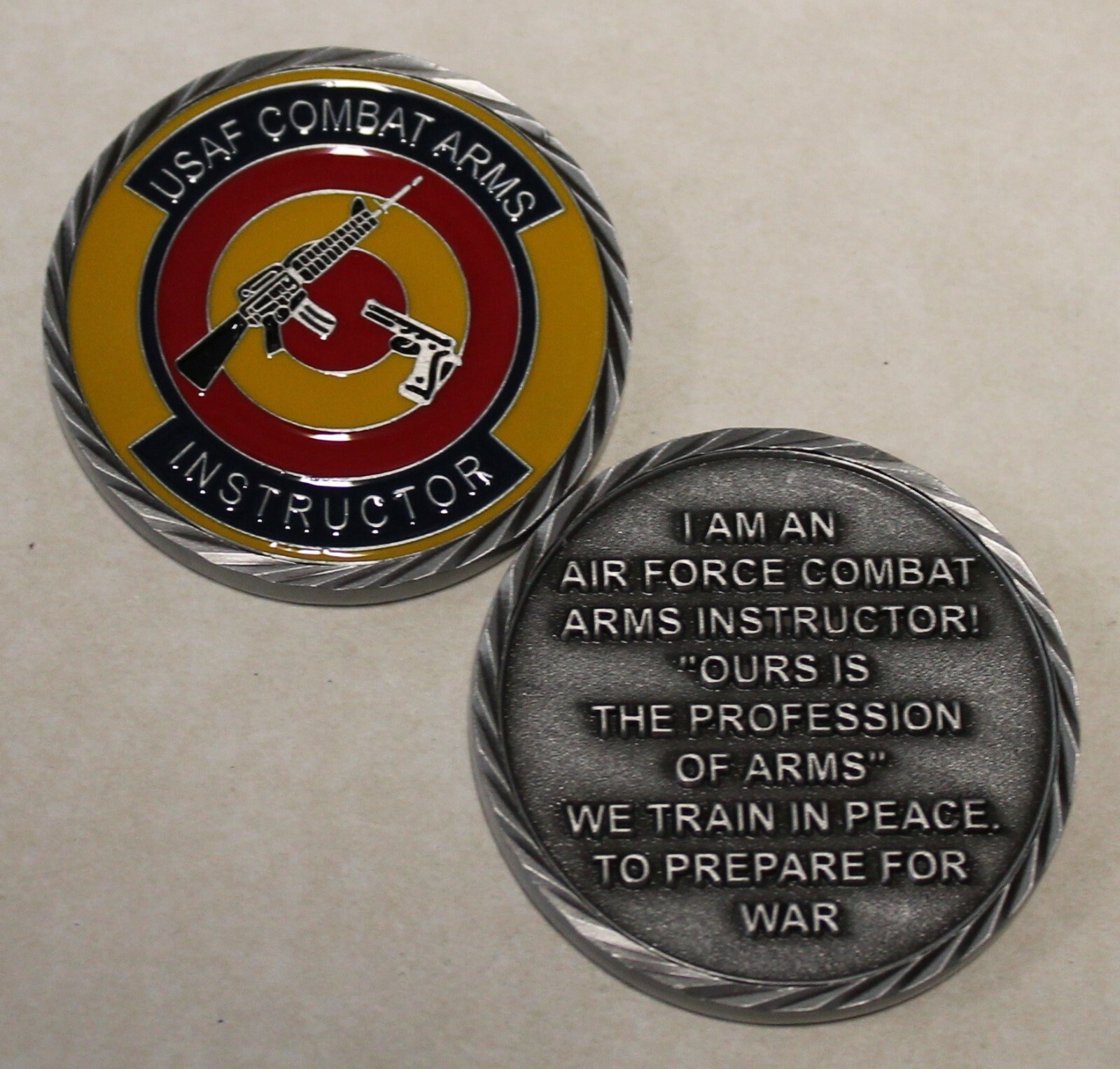 COMBAT ARMS INSTRUCTOR CATM Color Version Air Force Challenge Coin