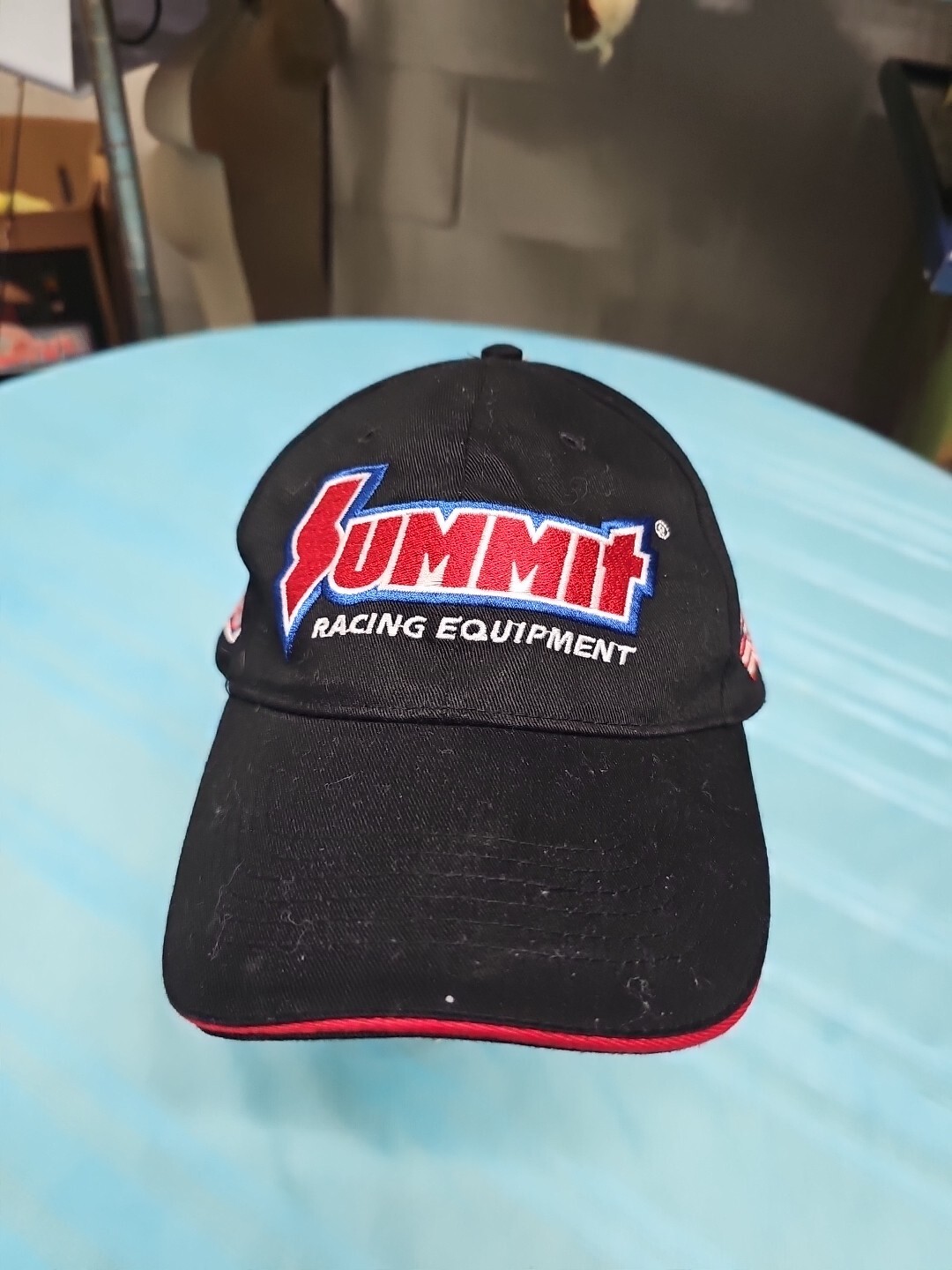 Summit Racing Equipment Black Cap Hat Red White Blue accents 40 Years patch