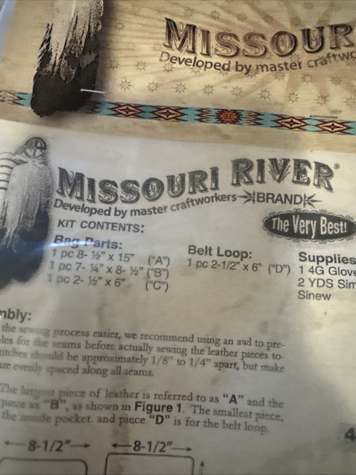 Vintage Missouri River Belt Bag Kit The Very Best 4880-121-001 Thick Leather