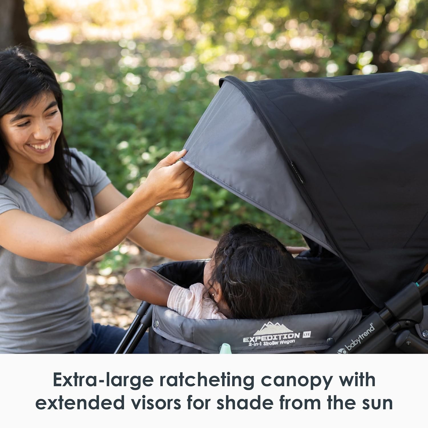Versatile Expedition Stroller Wagon 2 Seating Options Foldable Canopy 2 Kids