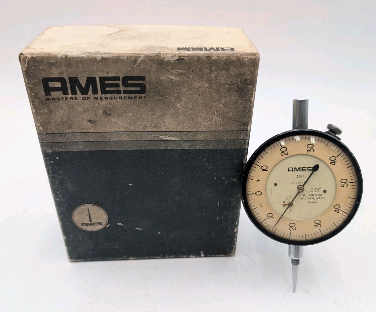 Ames 201 Shockless Dial Indicator Gage 0.001" Increment
