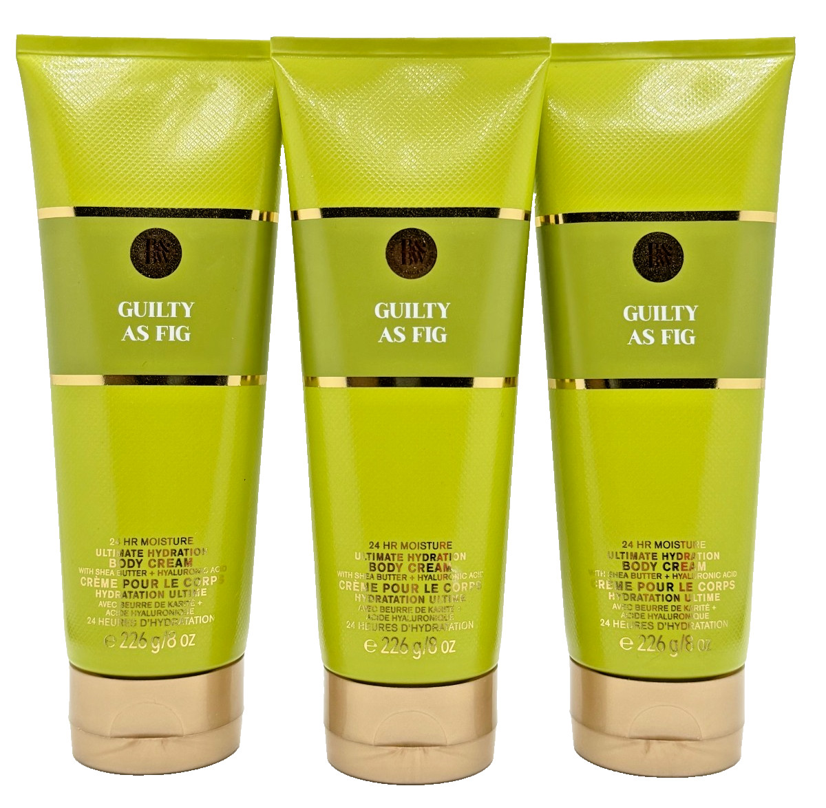 NEW Bath & Body Works Lot of 3 Tubes Luxuries Guilty As Fig Body Cream 8 oz