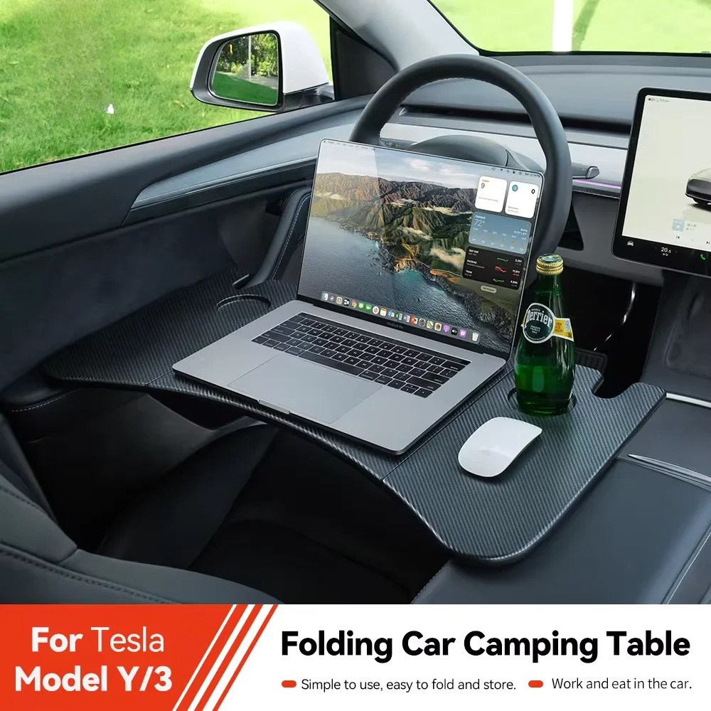 New Table Desk for Tesla Model 3 2024 Car Steering Wheel Laptop Tray Food Desk