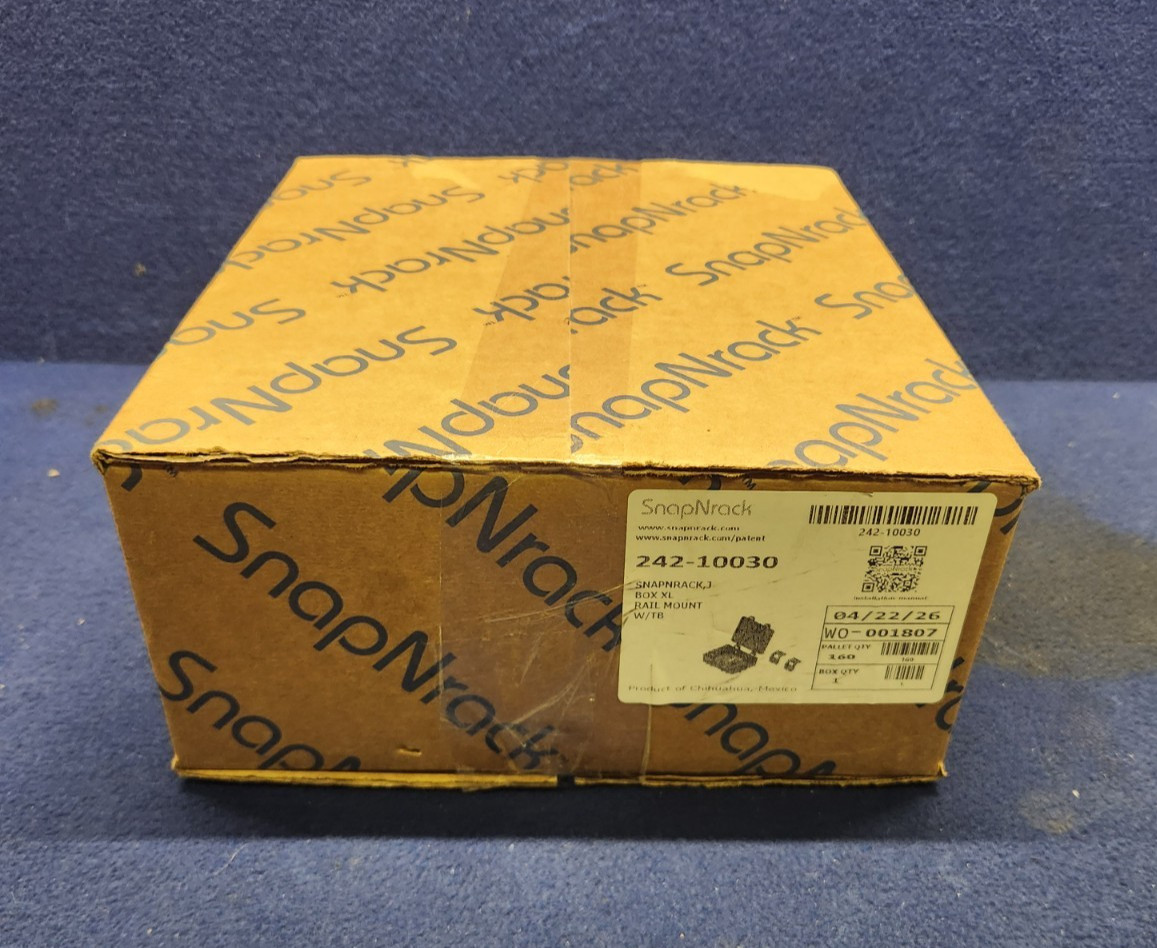 SNAPNRACK, J BOX XL RAILMOUNT W/TB 242-10030  New In Box