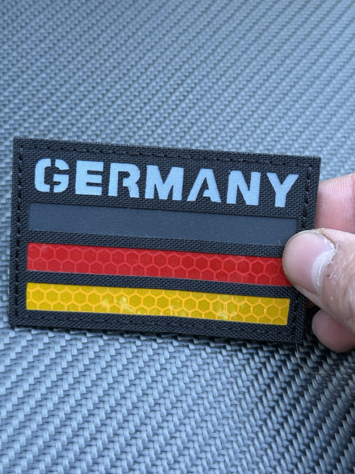 Germany IR Infrared Reflective flag tactical morale hook patch Black