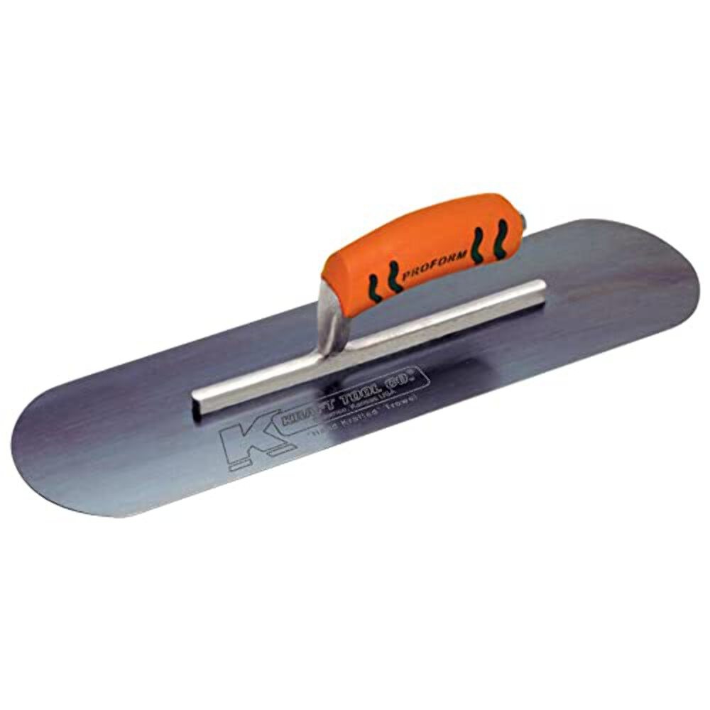 Kraft Tool CF276BPF Blue Steel Pool Trowel with ProForm Handle, 12 x 3-1/2-Inch