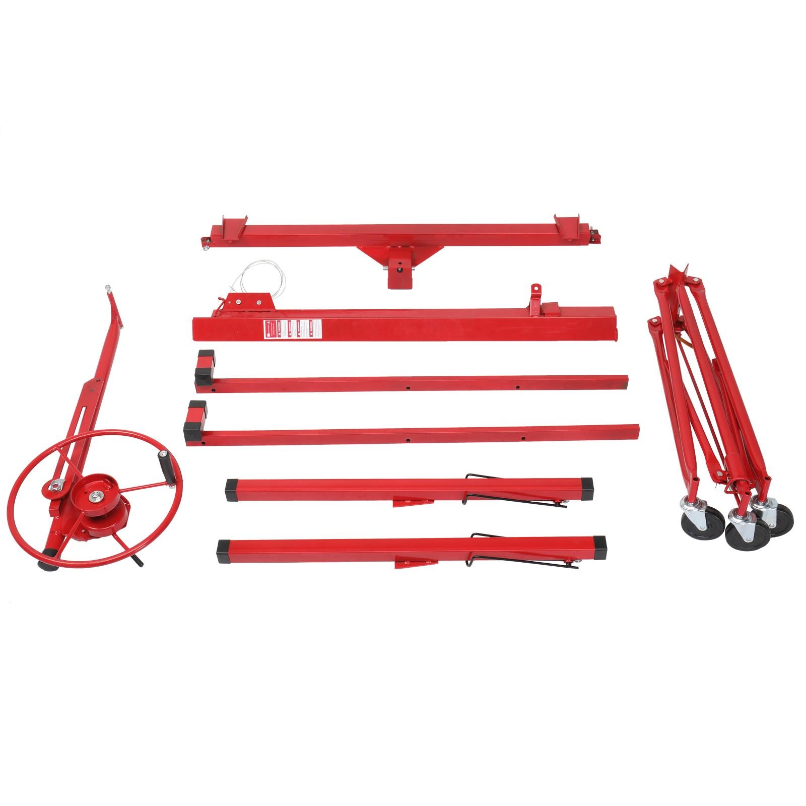 16 Feet Drywall Panel Lifter Hoist Jack Rolling Caster Lockable DIY Tool
