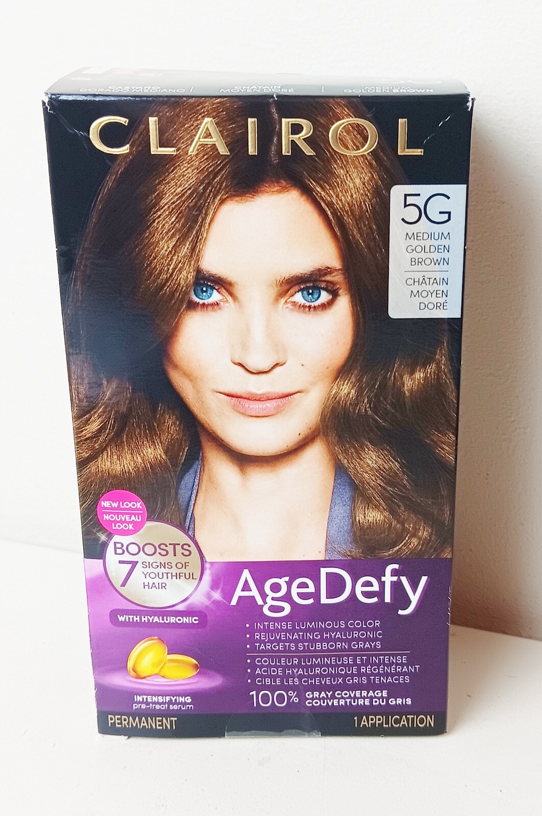 Clairol Age Defy 5G MEDIUM GOLDEN BROWN Shade Permanent Hair Color SEALED