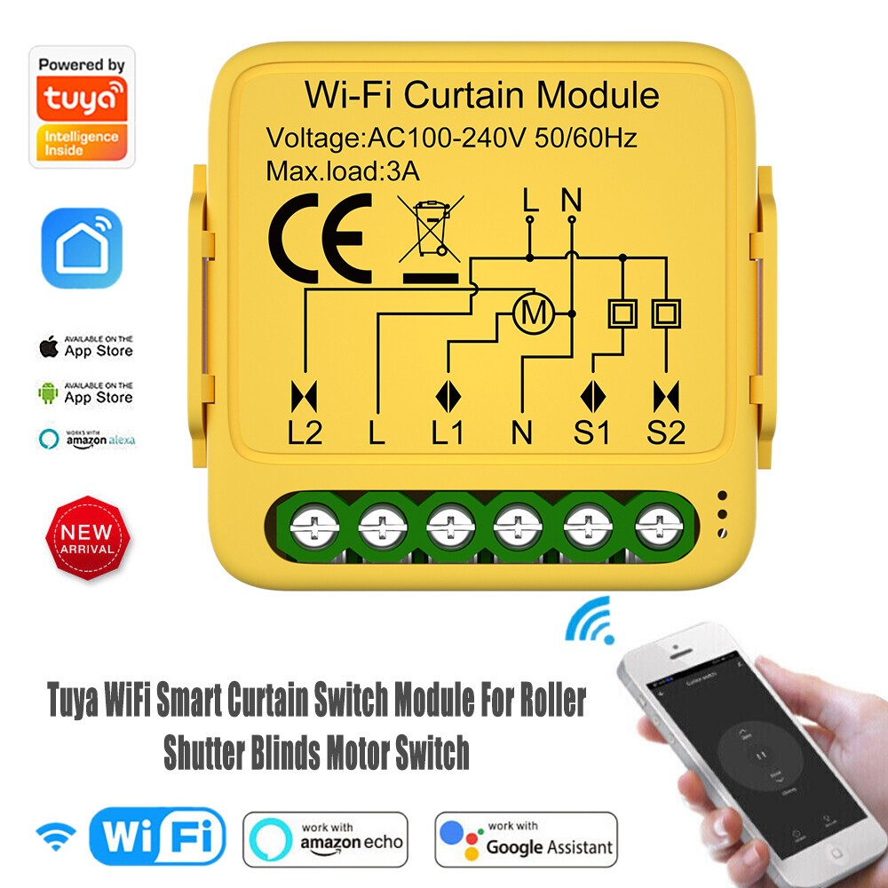 1-10 Channel Tuya WIFI Smart Curtain Switch Module for Roller Blinds Home