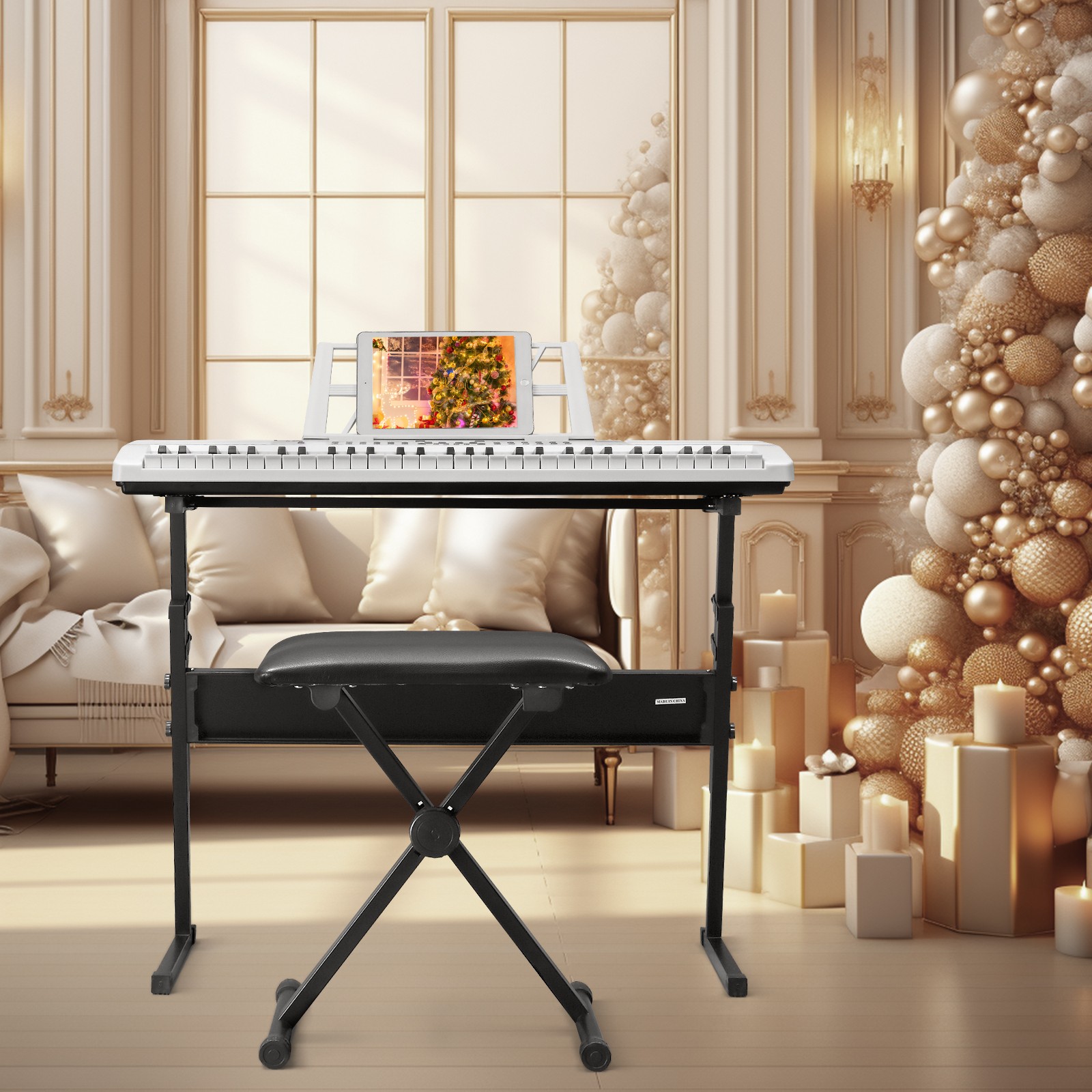 Ktaxon 61Key Electronic Lighted Keyboard Piano LCD Screen Play Singing Anytime