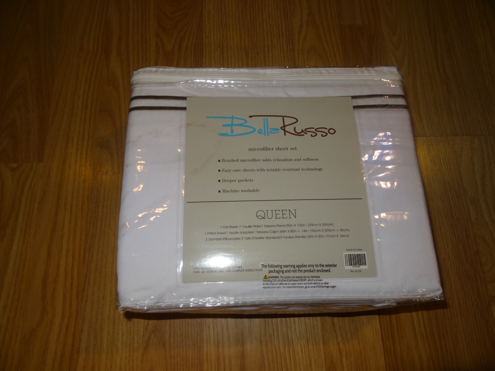 Bella Russo brushed microfiber sheet set queen New In Package