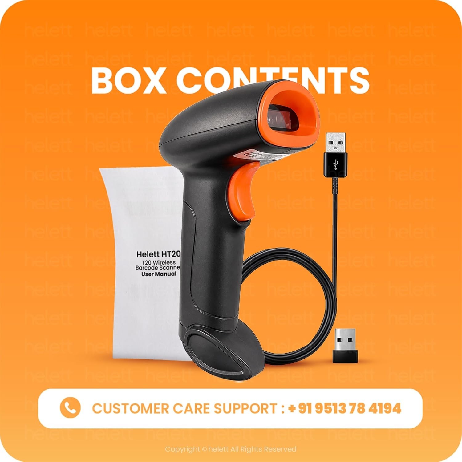 HT20 Wireless 2.4GHz 2D & 1D Barcode Scanner QR Code & Barcode Wired & Wirele...