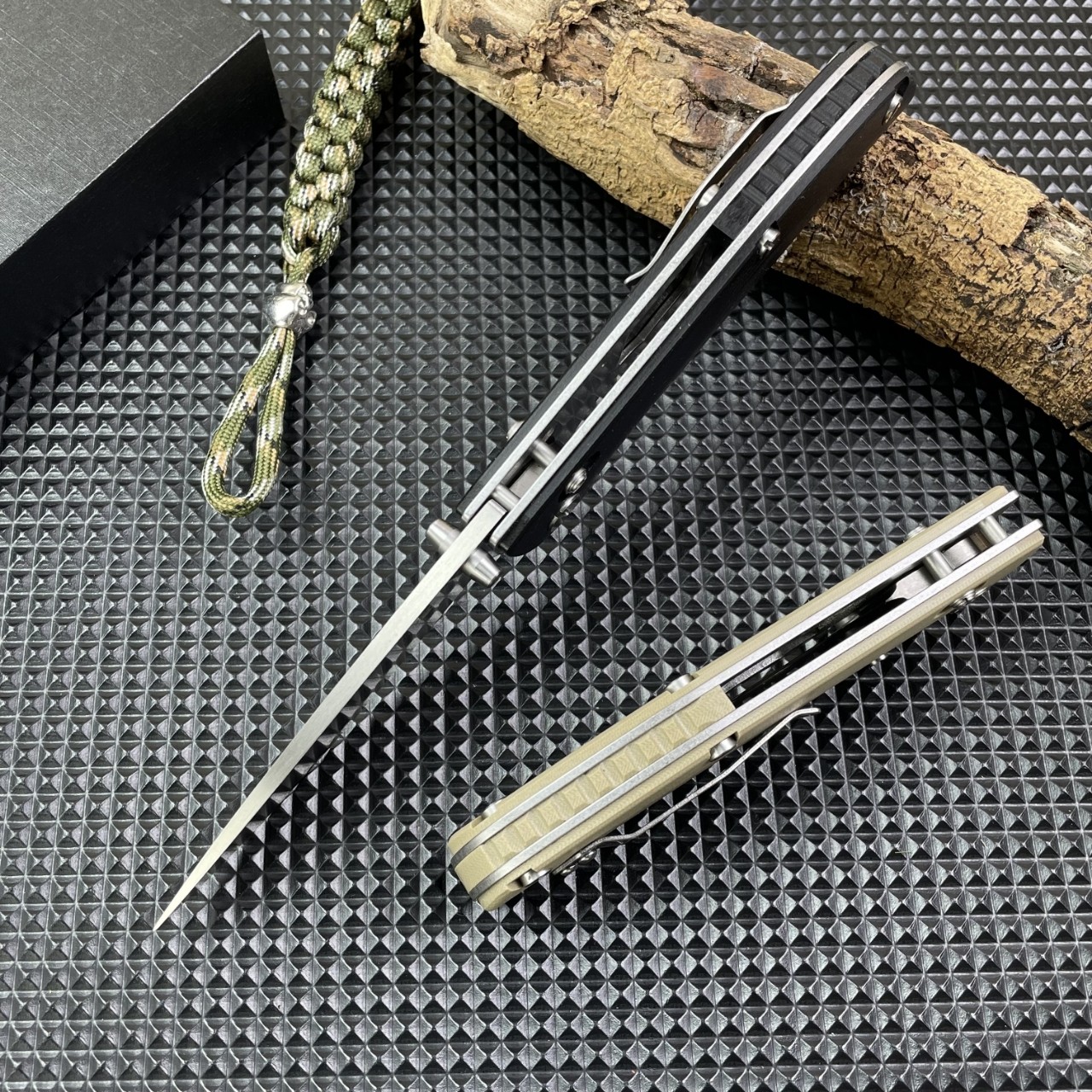 Black Pocket Folding Knife D2 Blade G10 Handle Outdoor Camping Knives EDC Tools