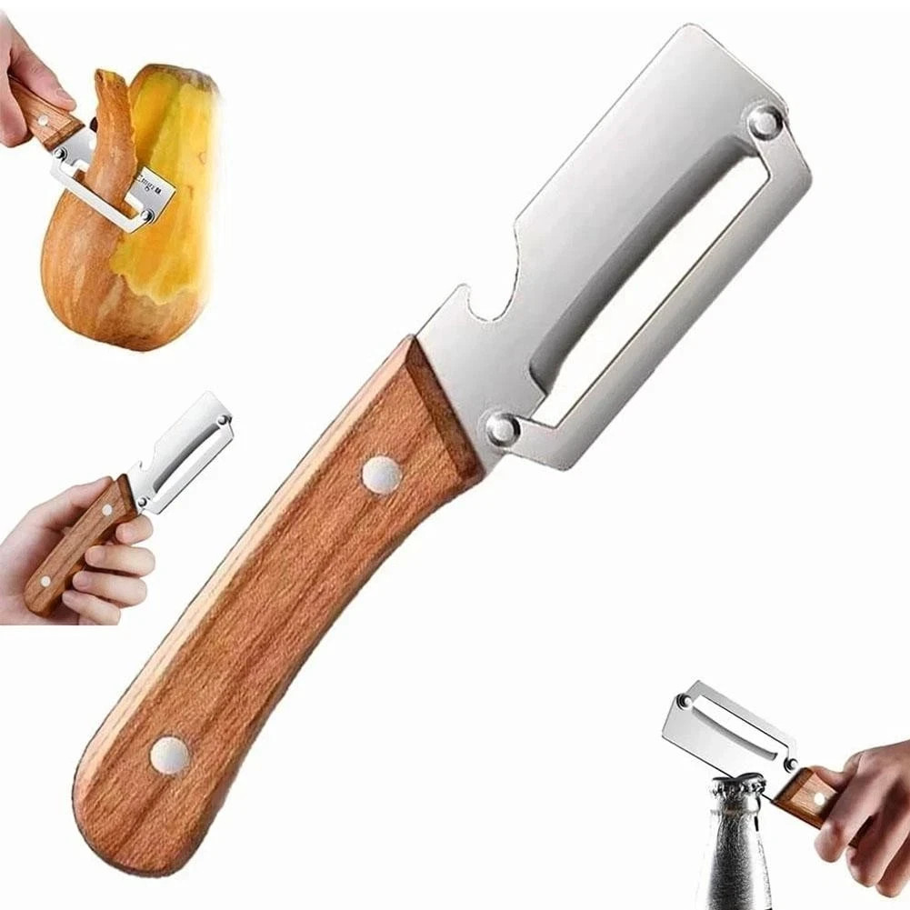 1 Pc Stainless Steel Peeler with Wooden Handle – Fruit & Vegetable Slicer-NEW