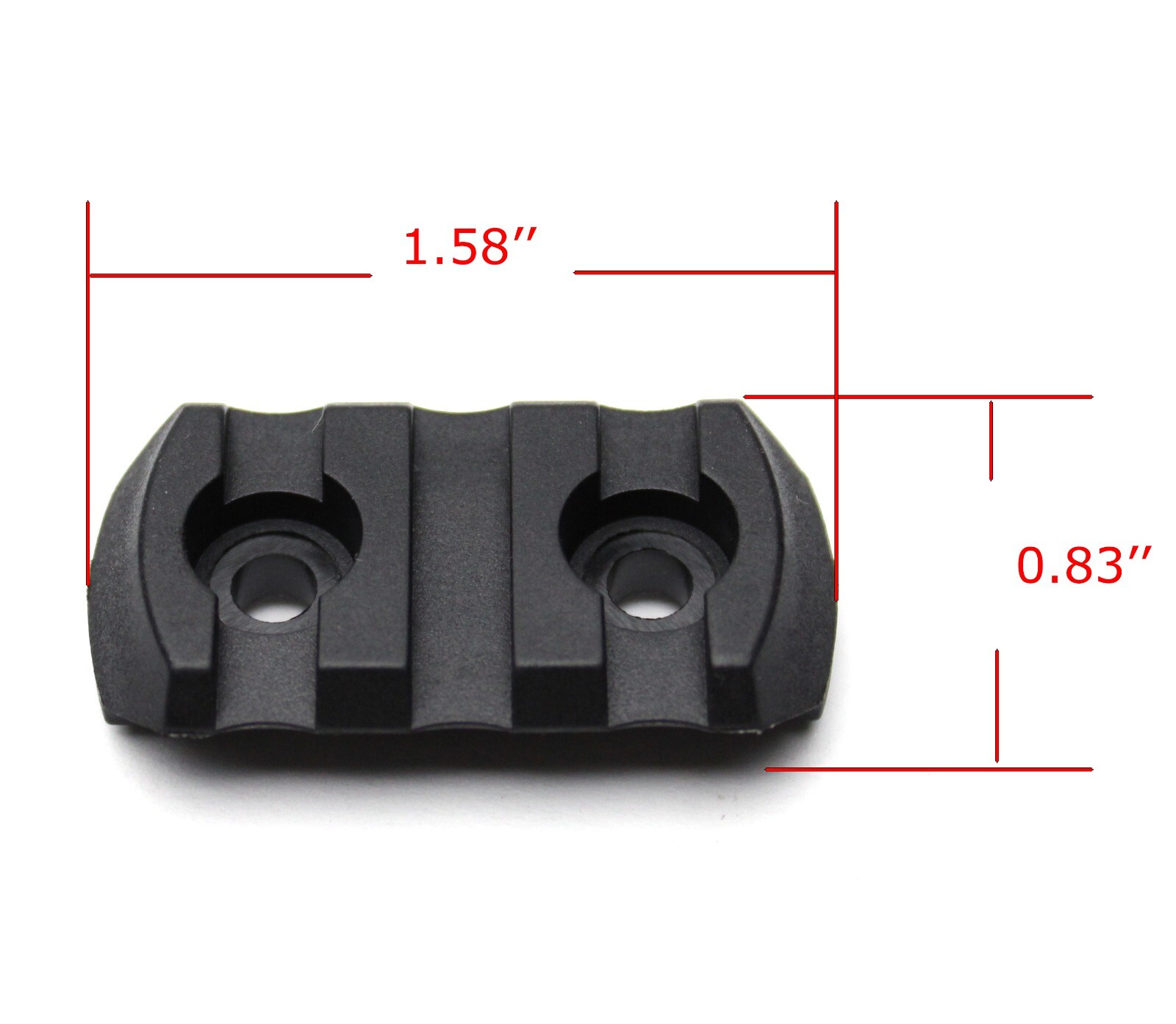 2PCS 3 Slots Polymer Single Rail Sections for MLOK Picatinny Weaver Mount