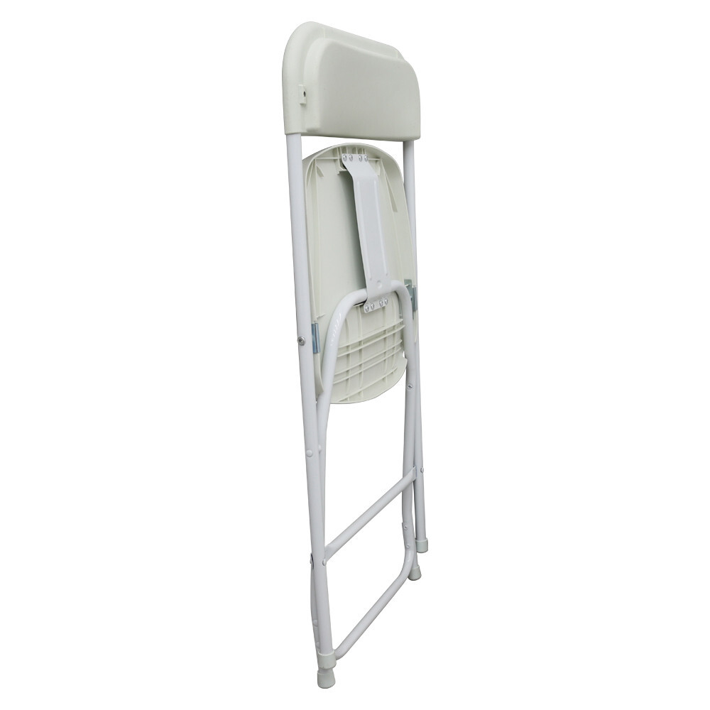 5 Pack White Plastic Commercial Folding Stackable Chairs Plastic + Iron Material