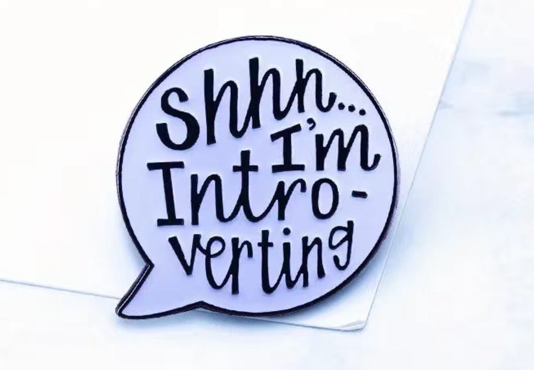 Introvert "Shhh... I'm Introverting" Conversation Speech Bubble Enamel Lapel Pin