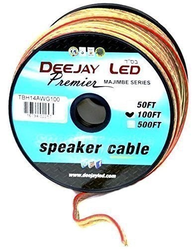 DEEJAY LED 100-Foot 2-Conductor 14 Gauge Stranded Speaker Hookup Cable -...