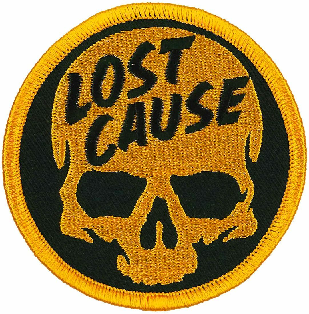 Lost Cause Skull Embroidered Patch [3.0 X 3.0 inch - Iron on Sew on - LC2]