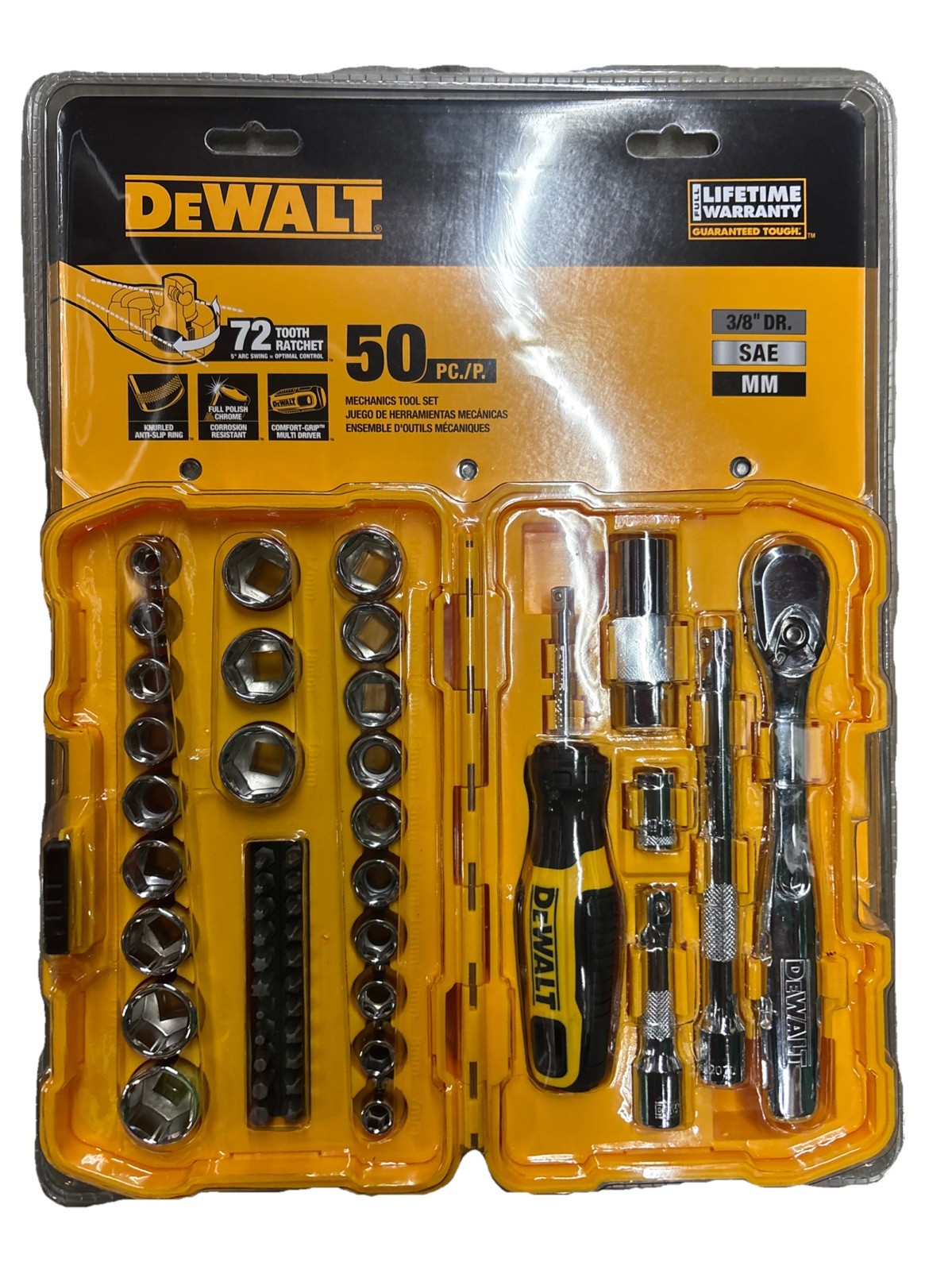 50-Pc Mechanics Tool & Socket Set, SAE & Metric - DWMT81611T