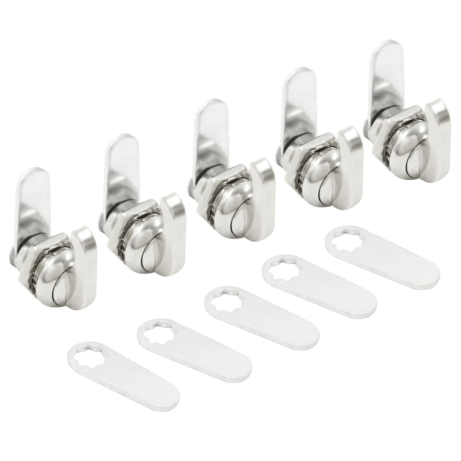 5 Pcs 5/8 Inch Thumb Operated Cam Lock Chrome-Finish Zinc Alloy Thumb Operate...