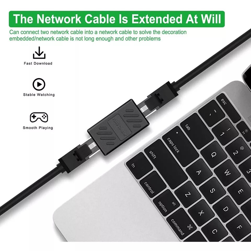 LAN Ethernet Cable Extender RJ45 cat 5 cat 6 Coupler Extender Connector Splitter