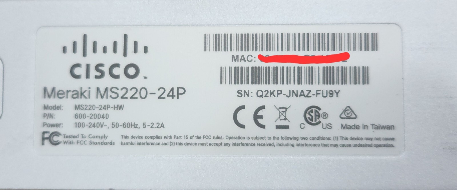 Cisco Meraki Switch - MS220-24P
