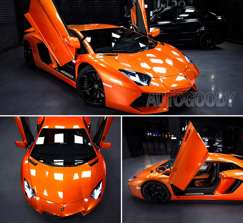 48" x 60" Super Gloss Orange Vinyl Film Wrap Sticker Air Bubble Free 4ft x 5ft