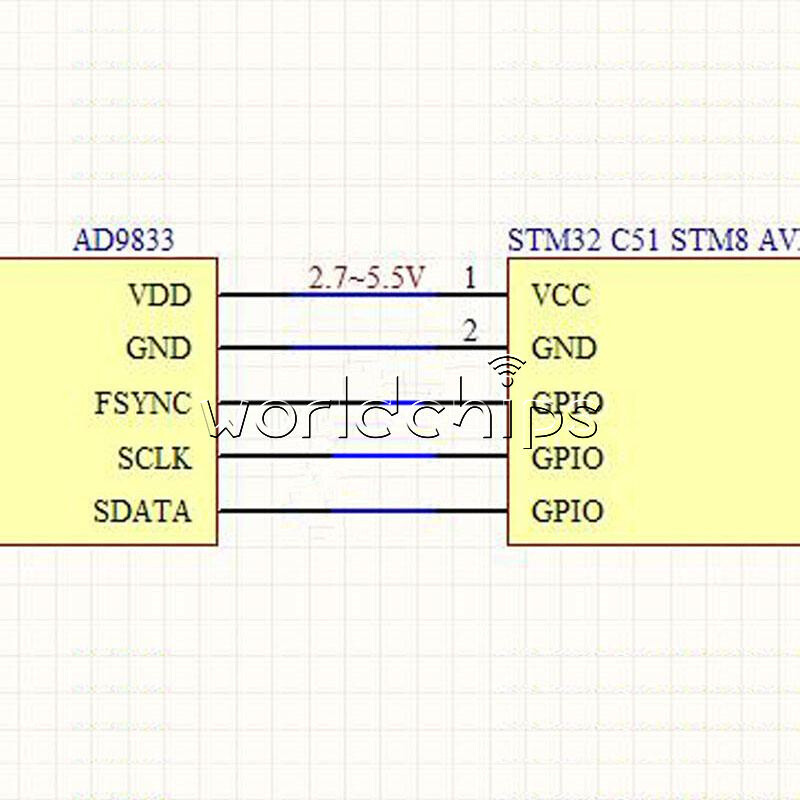 AD9833 DDS Signal Generator Module Microprocessors Sine Square Wave Monitor