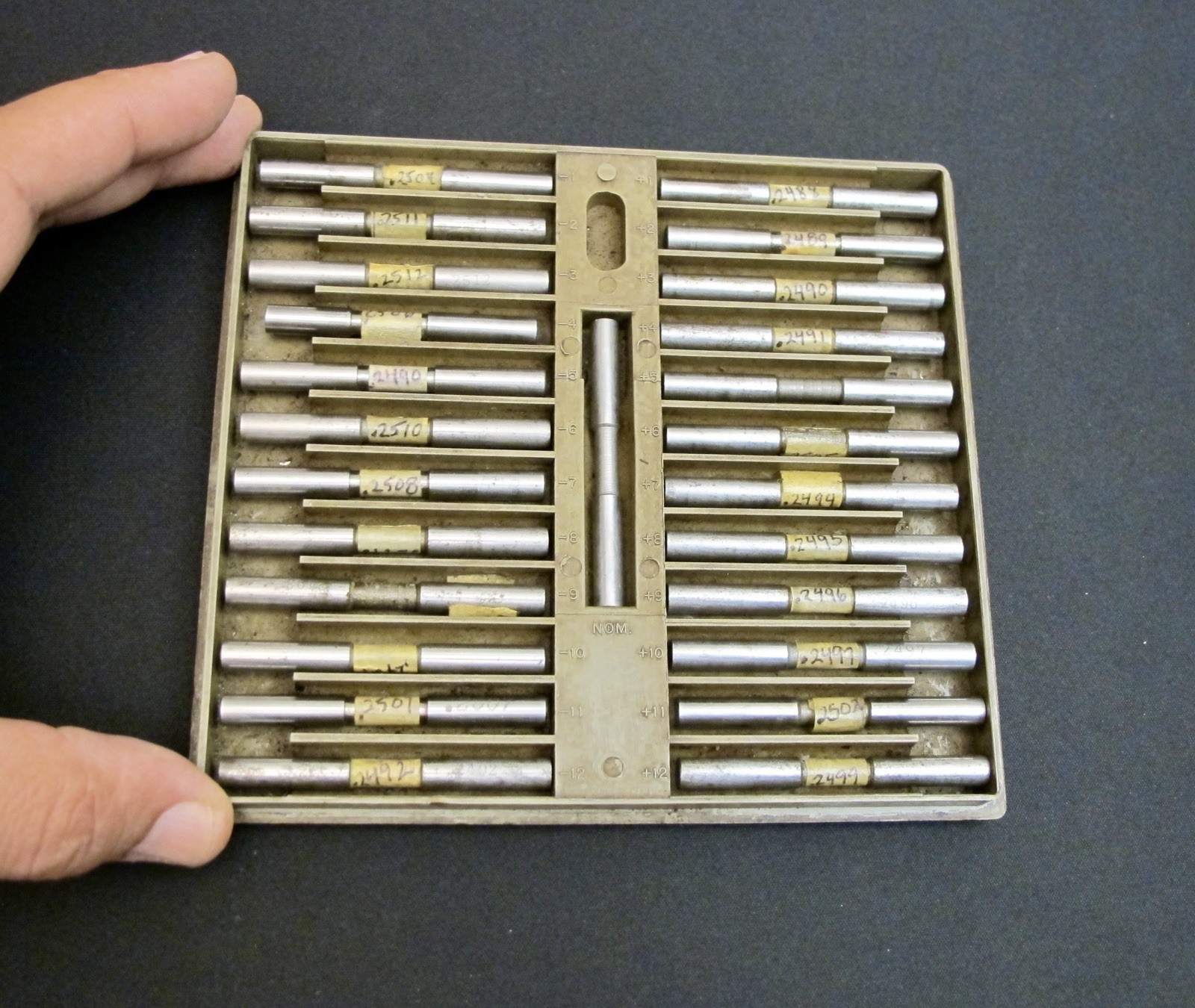 Deltronic 1/4" Tenth Plug Gauge Set .2500" Class X Pin Gage Complete Case