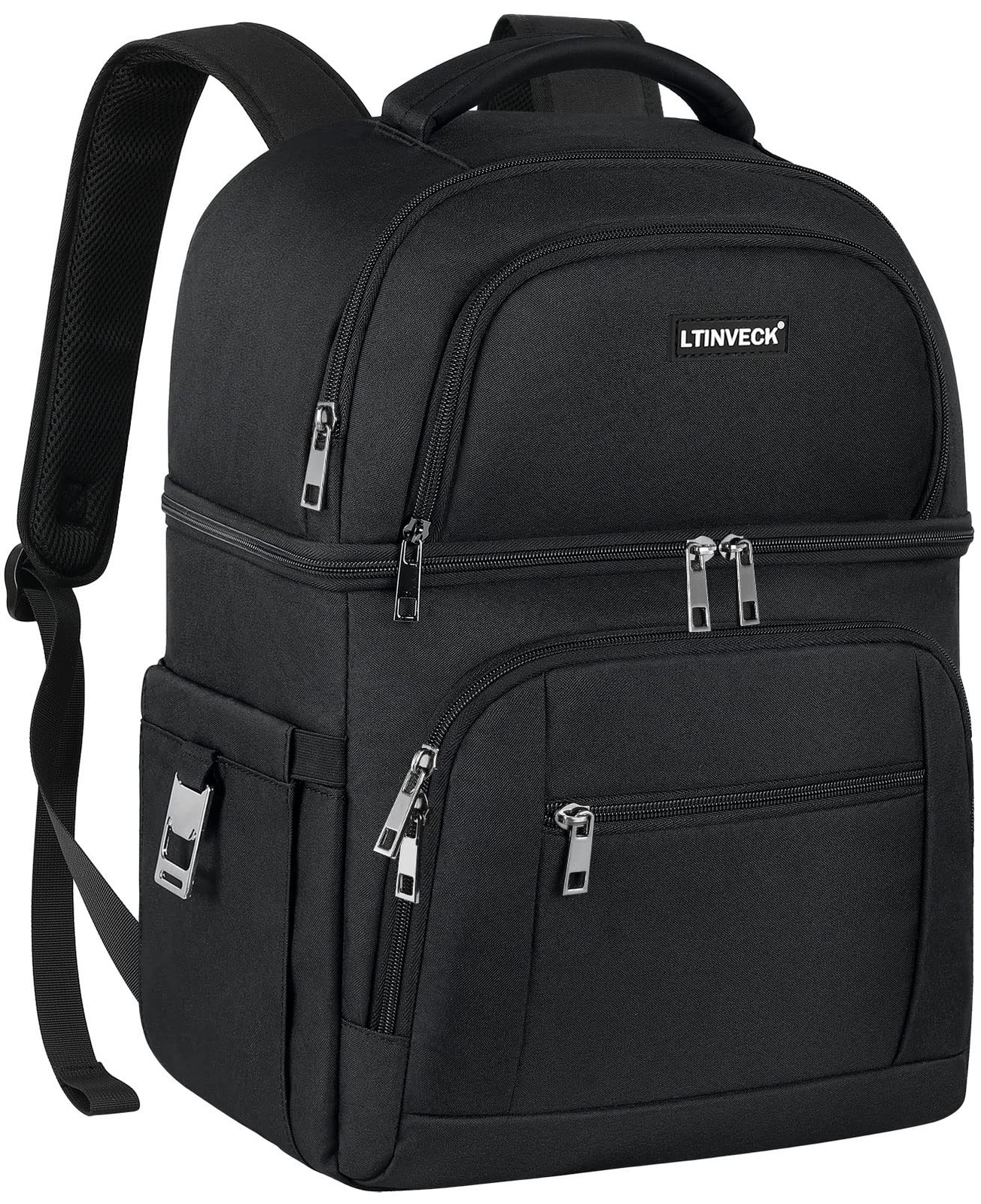 Cooler Backpack,Insulated Backpack Leakproof Double Deck Black