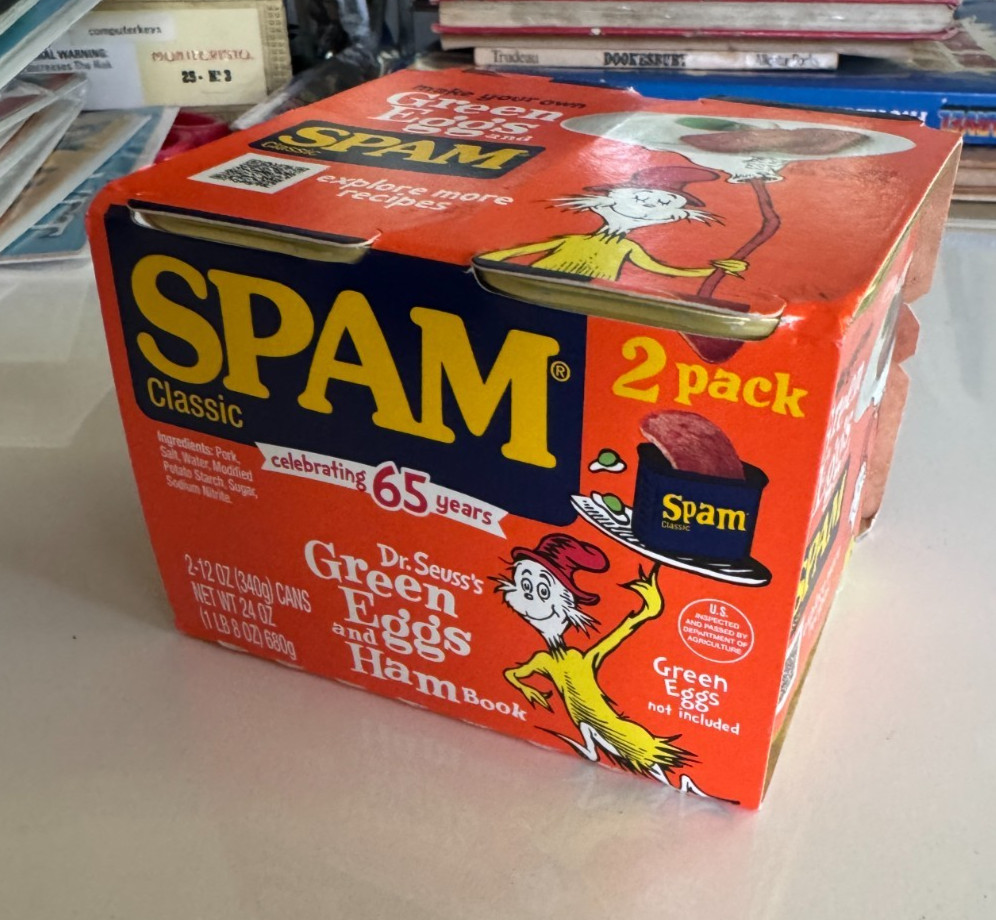 Limited Edition Green Eggs & Ham SPAM 2 Cans – Funny Gift