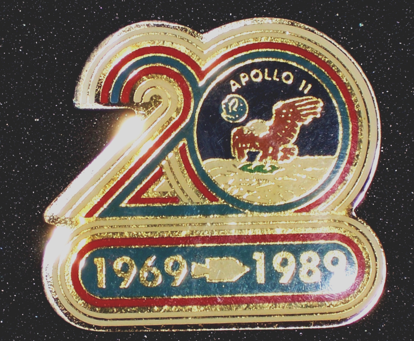 NASA - APOLLO 20 YEARS  - Enamel PIN