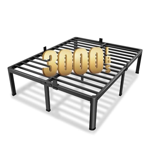 Metal Platform Bed Frame with Round Corner Legs, 3000 LBS Heavy King 14 Inch