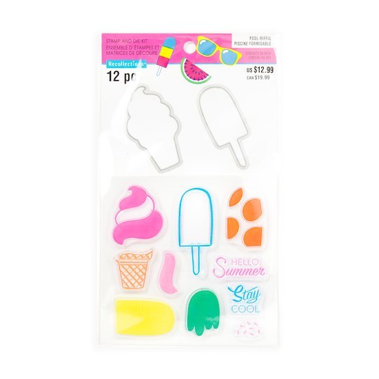 Recollections Pool-Riffic Stamps & Die Kit Sweets #47 - 12 Pcs